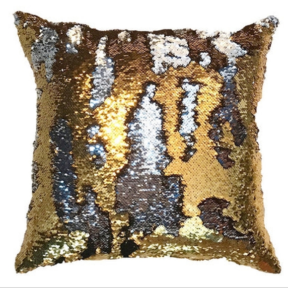 ❤️Gold & Silver Home Decor Sequin Decorative Pillow💎 - Picture 3 of 5